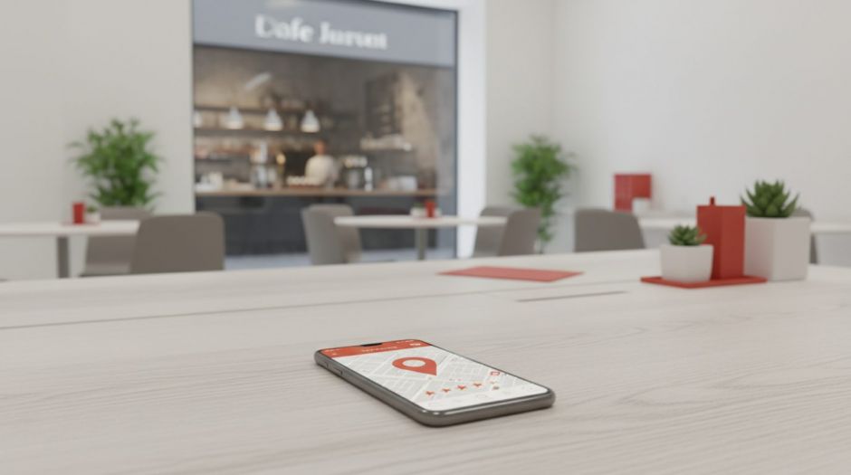 Local SEO: Karten-App mit Standort-Pin und Sterne-Bewertungen